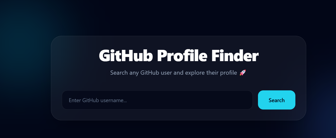 GitHub Profile Finder App - Project by Rayan Ahmad